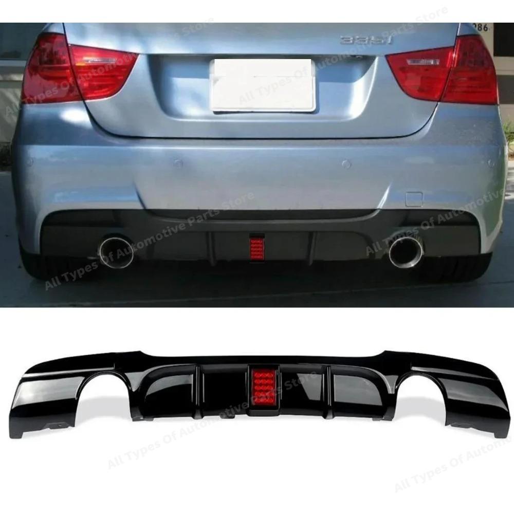 Rear Bumper Diffuser Lip Spoiler for BMW 3 Series E90 E92 E93 318i 320i 328i 330i 335i 340i MP Style with Brake Light 2005-2012