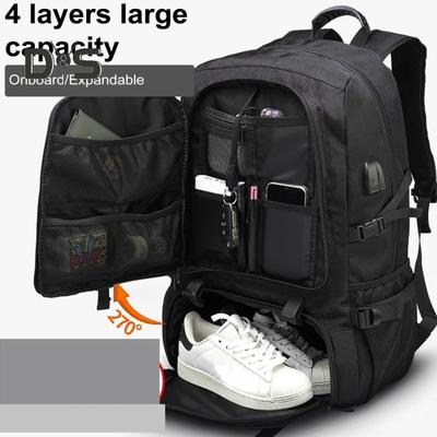 Рюкзак для путешествий USB-порт для зарядки Большая емкость с несколькими карманами Регулируемый плечевой ремень Водонепроницаемый рюкзак для колледжа Сумка для туризма Бизнес-рюкзак