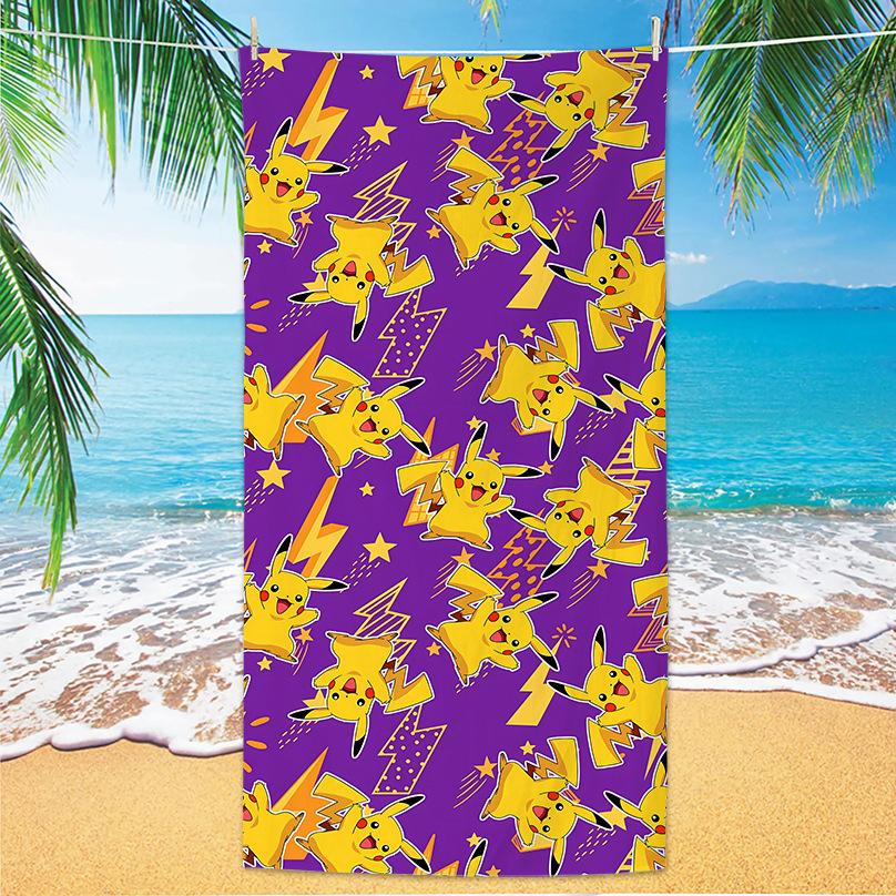 Microfiber Cartoon Printed Beach Towel Quick Absorbent Bath Towel For Adults Kids Swimming Seaside