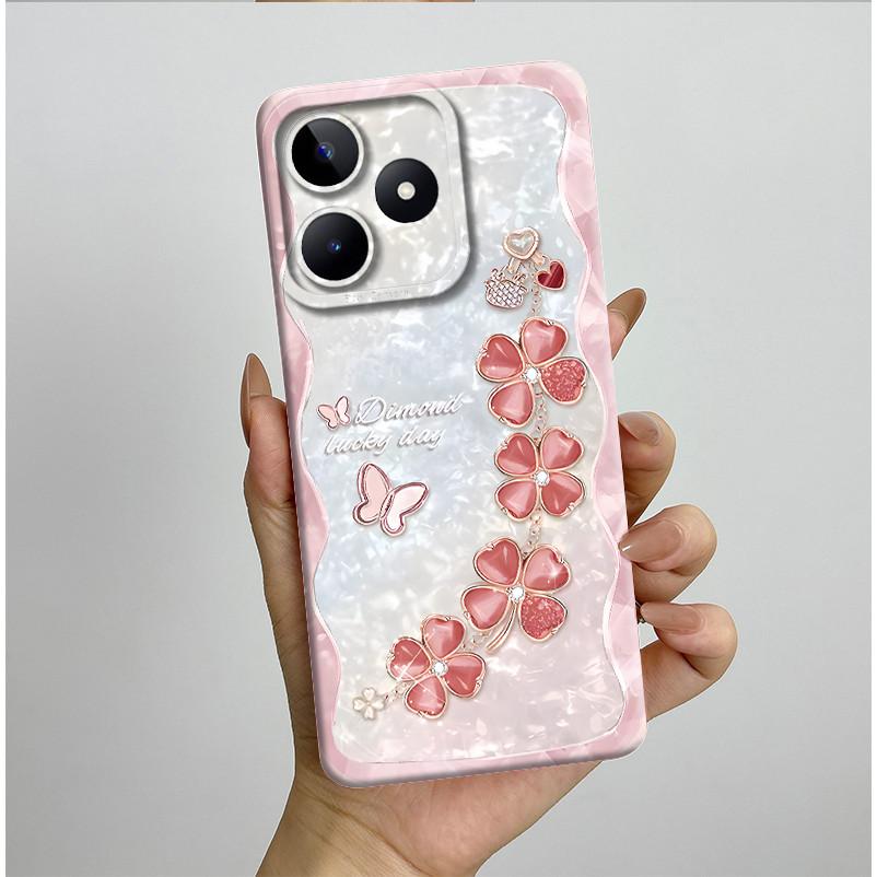 Чехол для Realme C51 C53 RMX3830 RMX3760 Красивый Цветок Полностью Задняя Крышка для RealmeC51 C53 C61 C63 C 51 S Мягкий Силикон Funda