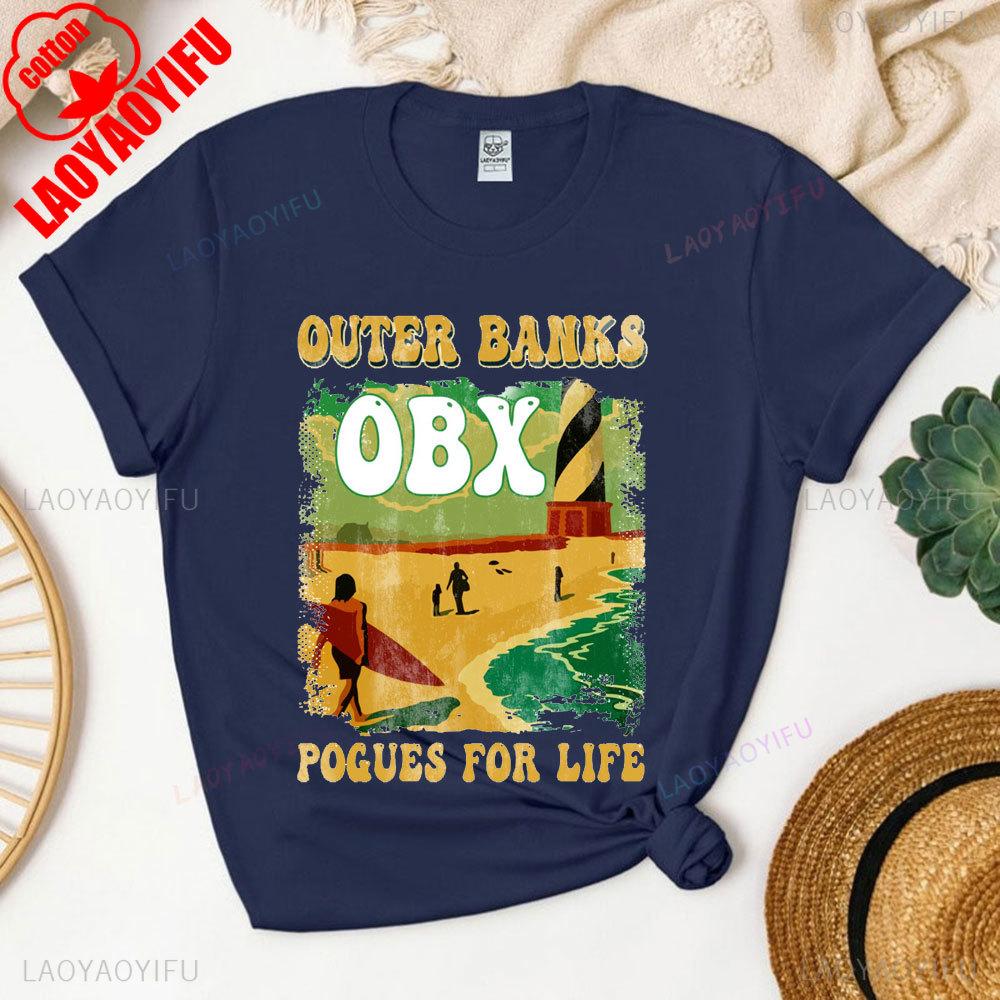 Рай на Земле Outer Banks Унисекс Футболка Для фанатов сериала Outer Banks Летний Отпуск Хлопковая Рубашка Пляжные Топы