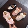 Girls' Korean Style Patent Leather Princess Flats with Big Bow, Dance Shoes