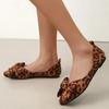 Women Flats Leopard Shoes New Butterfly-knot Soft Sole Loafers Large Size Comfortable Outdoor Sneakers Women Zapatos De Mujer