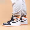 Детские кроссовки Air Jordan 1 Retro High OG GS Electro Orange Белый Черный 575441-180