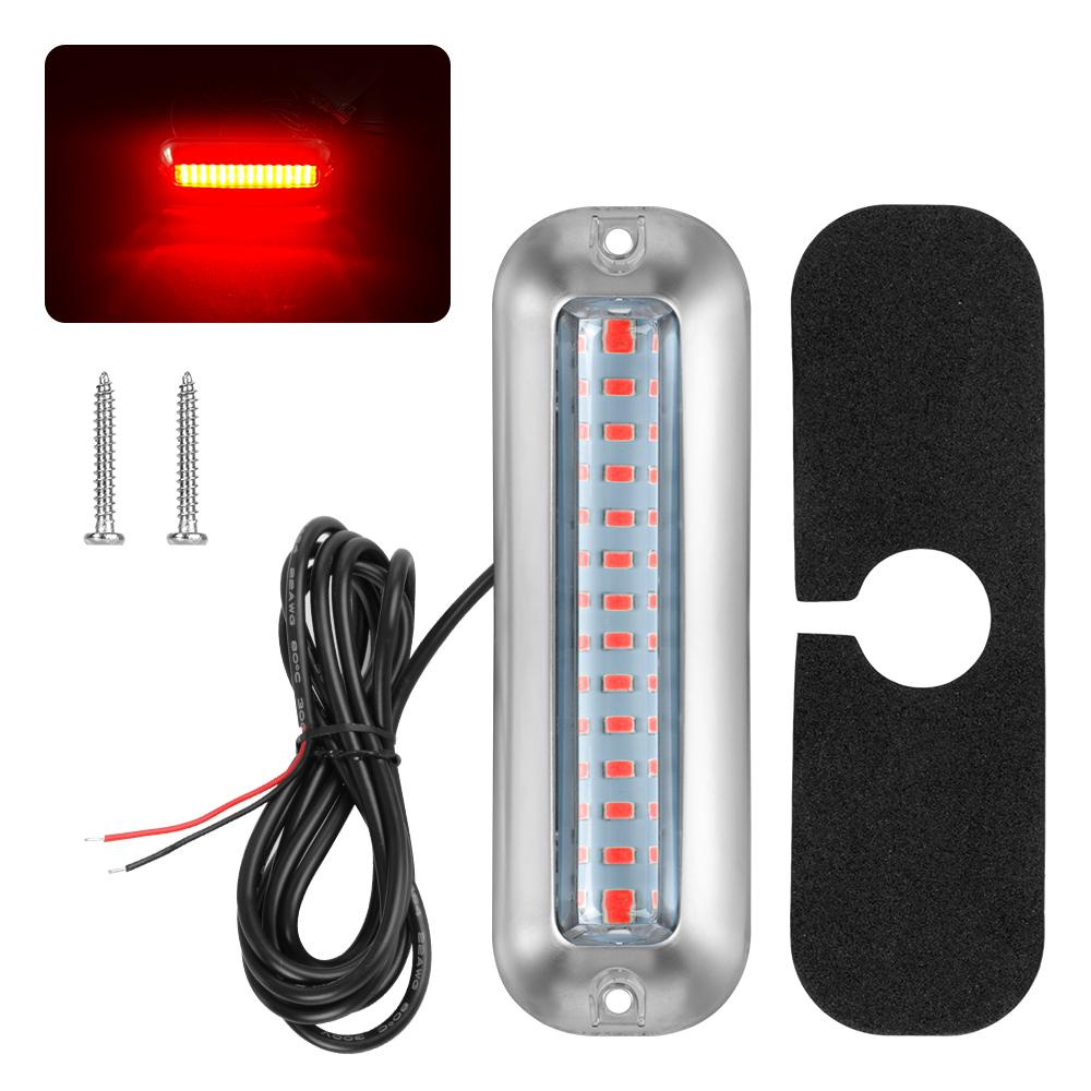 Boat Transom Light Universal Waterproof 10-30V Marine Boat Underwater Pontoon Transom Lamp Stainless Steel 50W 42 LEDs