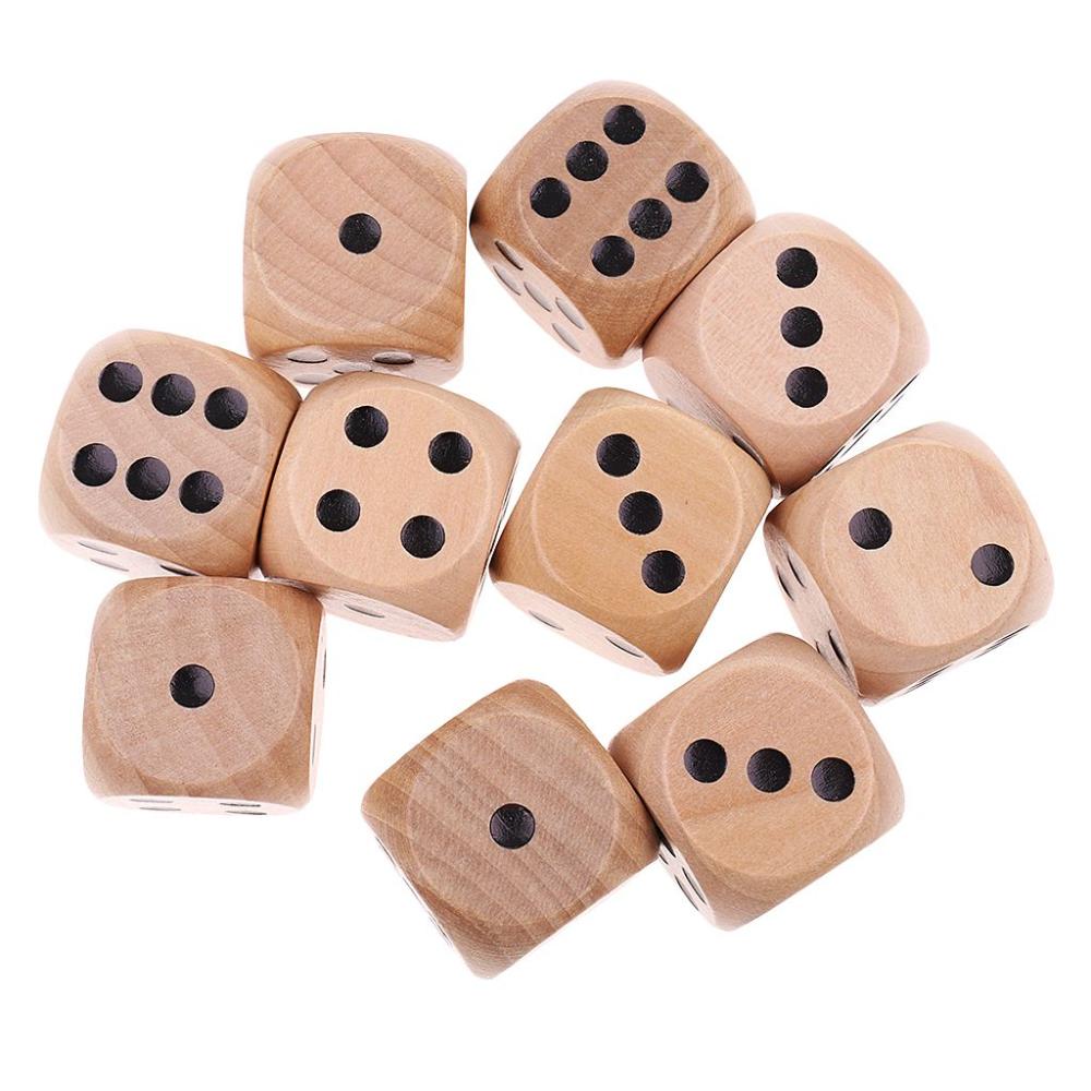 Board Games Puzzle Game Round Corner Game Toys D6 Dice Square Point Dice Wooden Dice 6 Sided Dice