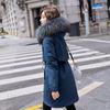 Women Fall Winter Jacket Coat Parka Thicken Cotton Liner Medium Long Hooded Fur Collar Adjustable Waist Solid Color M-6XL