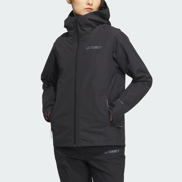 Adidas Waterproof And Windproof Windbreaker Jacket Women's Black IL9007