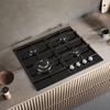 SNDOAS 58cm 4-Burner Gas Cooktop, Glass Gas Stove with Automatic Flame Protection, Compatible with Natural Gas and Propane,8060W