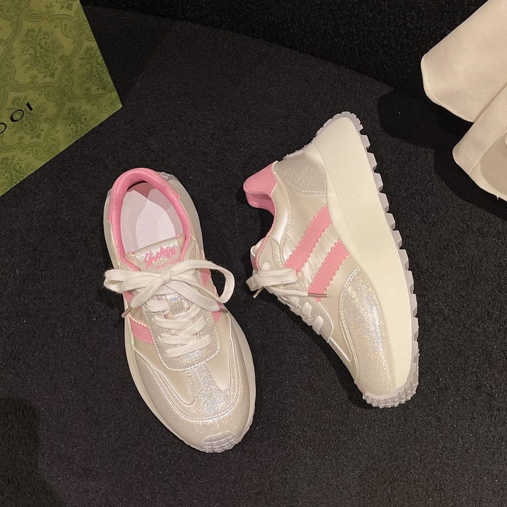 Genuine Leather Platform Argan Shoes Women's Spring New Height Increasing Clunky Sneakers Women's Fashionable Breathable Sneakers