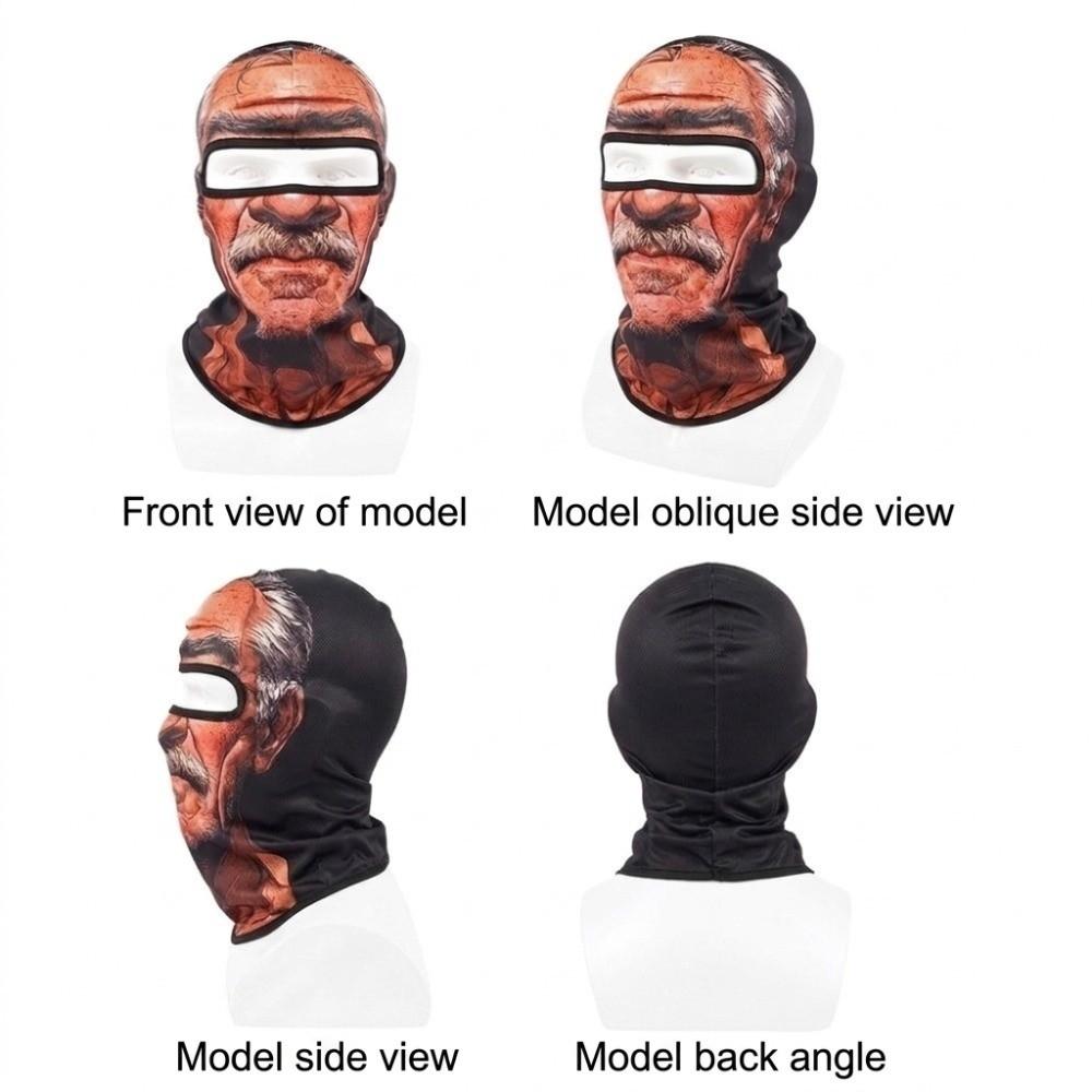 Breathable Realistic Balaclava Quick Dry Full Face Headwear Prank Face Hood Halloween Party