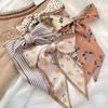 1/4pcs Foulard Ribbon Scarves Skinny Silk Scarf Hair Accessories Floral Scarf Women Spring