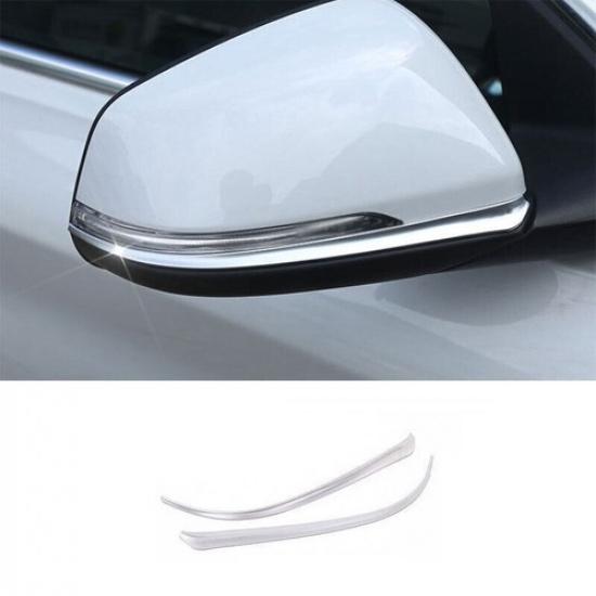 Rear View Side Door Mirror Strip Trim Fit For BMW X1 F48 2016- ABS Chrome