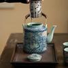Ru Kiln Pinch Gold Flowering Like Brocade Подъемный балочный горшок для заваривания чая Kung Fu с фильтром для заваривания чая