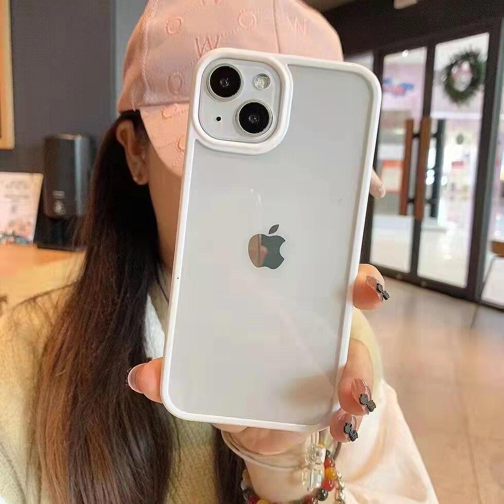 Роскошный мягкий акриловый прозрачный чехол для телефона iPhone 15 14 11 12 13 Pro Max XS Max X XR 7 8 Plus SE 2020 6 6S Sierra Blue, чехлы