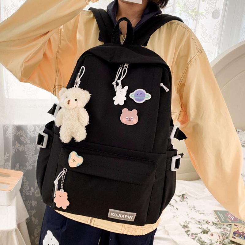 Рюкзак Легкий Девочка Большой Вместимости Милый Повседневный Рюкзак Начальный Путешествия Школа Средняя Корейский Рюкзак