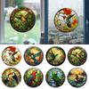 Colorful Stained Hummingbird Butterfly Flower Window Glass Electrostatic Stickers Film KTY