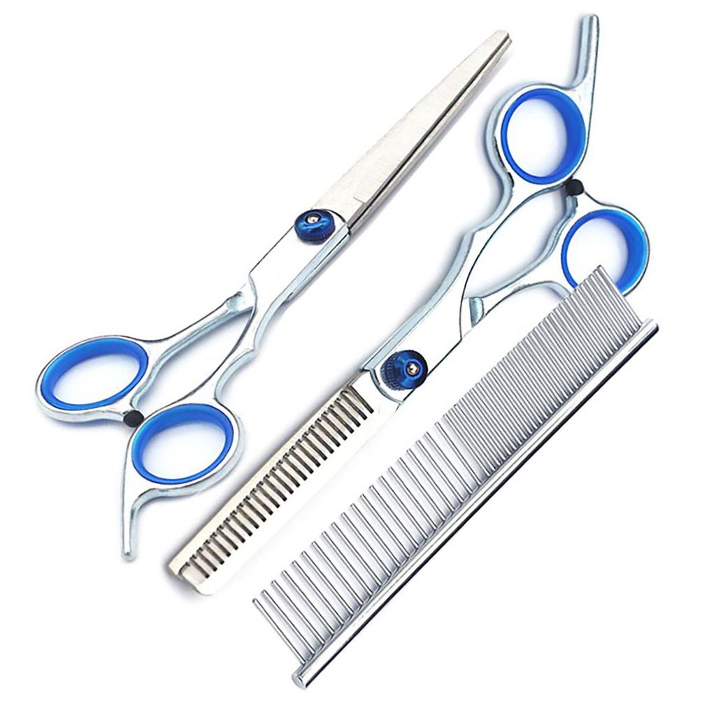Dog Grooming Scissors Kit Stainless Steel Comfortable Adjustable Screw Professional 6 In 1 Grooming