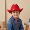Solid Color Kids Cowboy Hat Felt Jazz Hat Casual Top Hat  Cowgirl Party Decorations