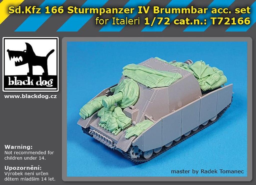 Black Dog IV Штурмовой танк Brumbear набор аксессуаров из смолы военные детали HAUT72166 1/72 Sd.Kfz.166 (для Италери) (танк)