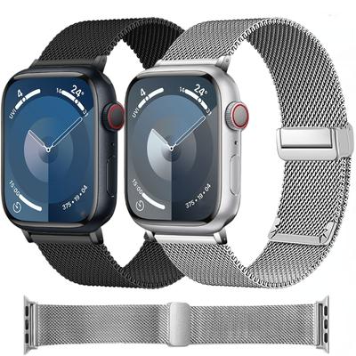 Ремешок из миланского металла для Apple watch Ultra 9 8 7 49 мм 45 мм 41 мм Магнитный ремешок из нержавеющей стали для iWatch 6 5 4 SE 44 мм 40 мм 42 мм