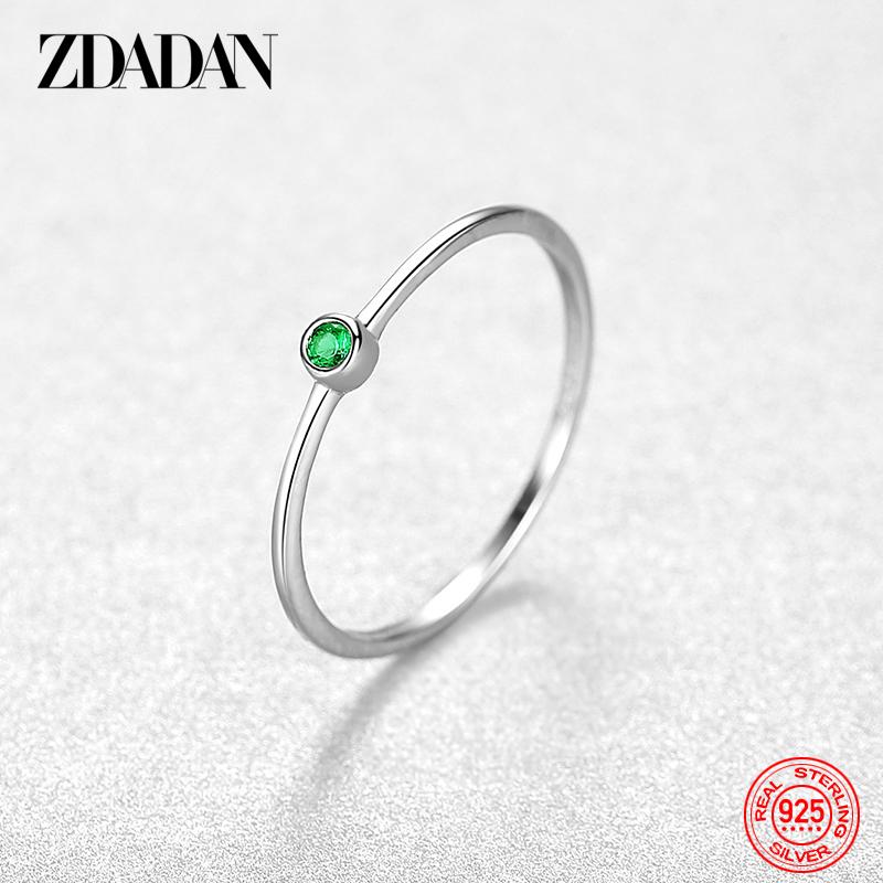 925 Sterling Silver Round Gemstone Ring for Women Fashion Wedding Jewelry
