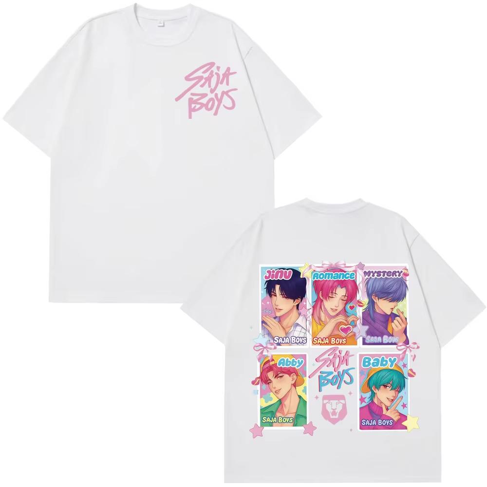 Kpop Saja Boys Demon Hunters T-shirts Summer Men Women Aesthetic Trendy O-Neck T-shirts Hip-hop Casual Cotton Oversized T-shirts