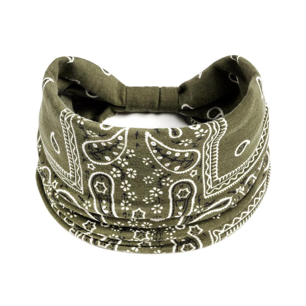 Богемная повязка на голову для йоги - Широкая, впитывающая пот бандана