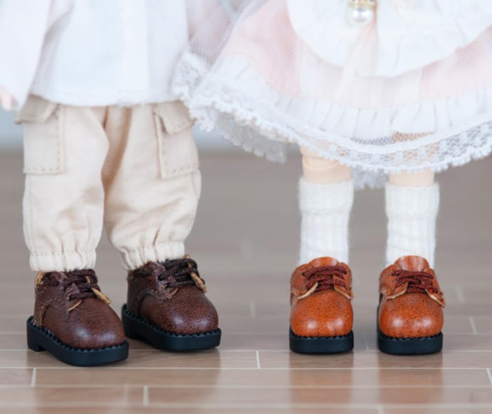 Кукла Obitsu 11 OB11 Размер Кукла Obitsu 11см Тело Обувь Шнуровка Кожаная обувь Повседневная обувь Простая 4 цвета (коричневый)