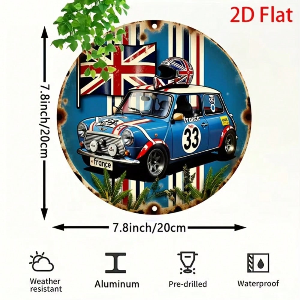 Металлический британский винтажный автомобильный гоночный Union Jack Настенное искусство Алюминиевый жестяной знак Декор Мужской берлоги