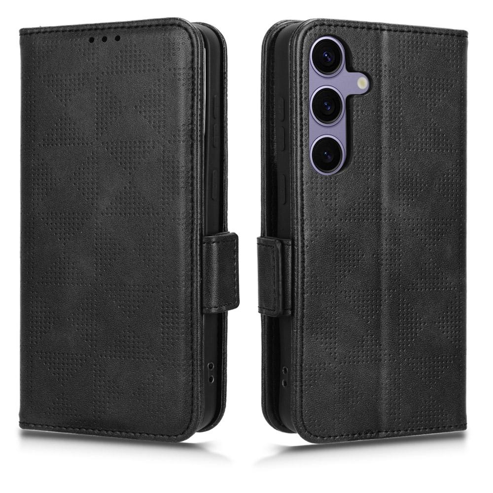 For Samsung Galaxy S24+ Cell Phone Case Imprinted Triangle Anti-drop Wallet PU Leather Cover