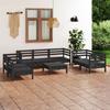 Day and Night - Day and Night Garden Furniture Set 8 Pieces Solid Pine Wood Black
