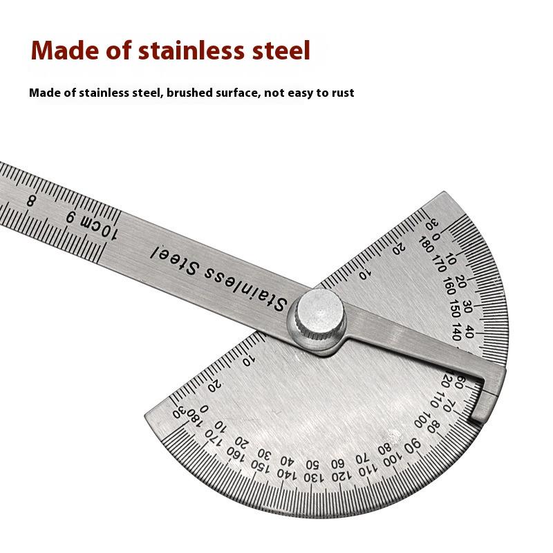 Angle Ruler Single Arm Stainless Steel Angle Gauge 180 Degree Adjustable Semicircular Indexing Gauge Protractor Angle Ruler