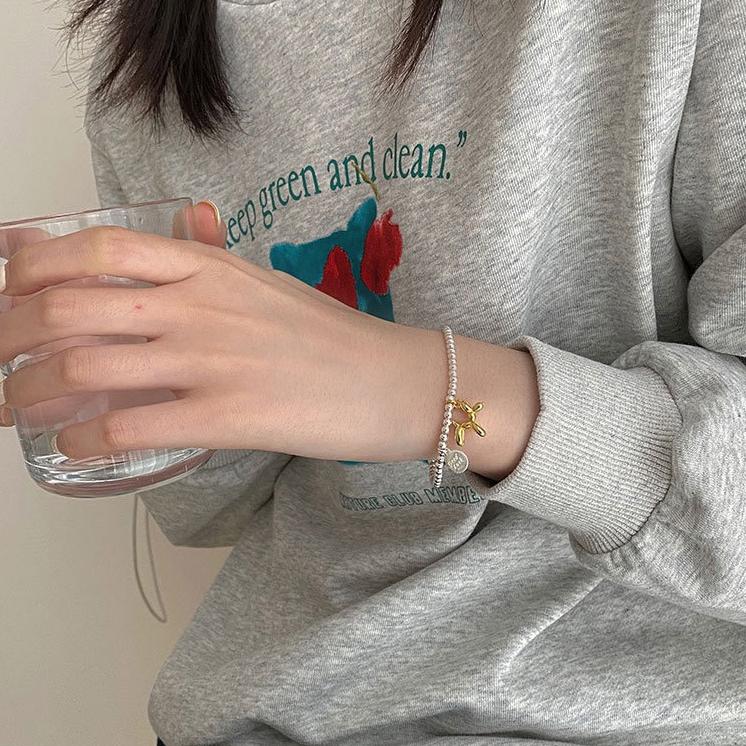 Женский браслет, креативный милый воздушный шар, браслеты с собаками, цепочка с бусинами, женские украшения, милые пары, модная эластичная металлическая веревка