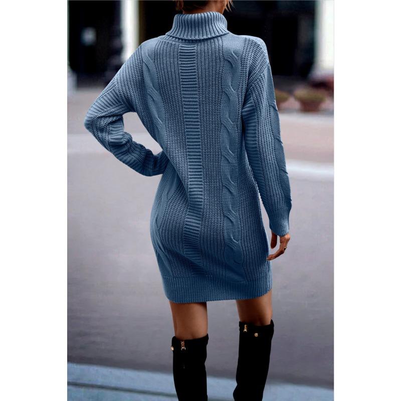 YYFS Женская мода повседневная осень-зима однотонный принт длинный рукав высокий ворот свитера