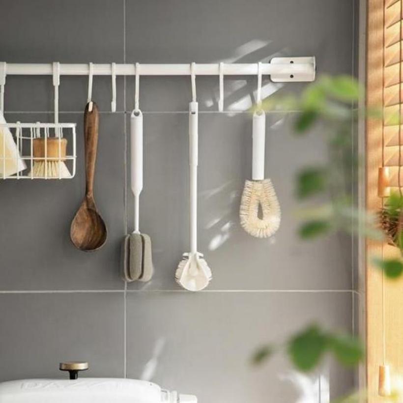 Гибкая силиконовая щетка для бутылок с длинной ручкой, многофункциональная щетка для чистки бутылок для воды для кухни и дома