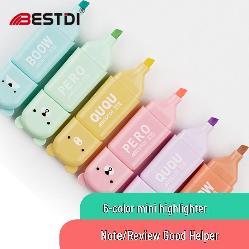 Punctuation Mini Highlighter Set: Eye-Protecting, Fluorescent Macaron Pens for Students