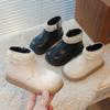 Children Shoes Lovely Lace Cotton Plush Soft Soled Leather Boots Fashion Versatile Antiskid Infant Winter Shoes Botas Para Niñas