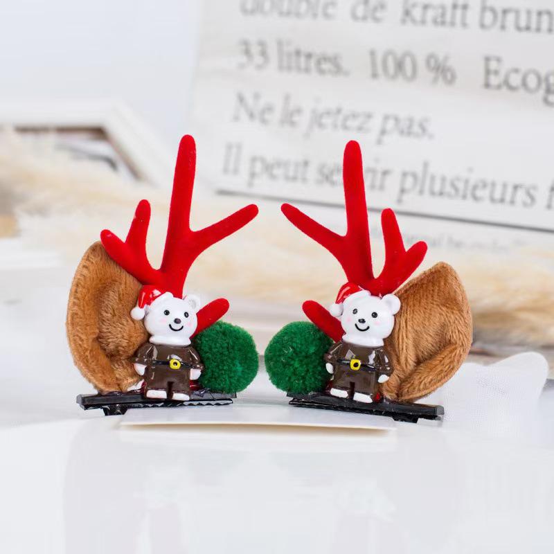 Children's Reindeer Antler Hair Clip - Cute Christmas Cartoon Hair Accessory