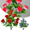 Striking 10 Heads Silk Rose Bud Bunch for Wedding and Home Outdoor Use