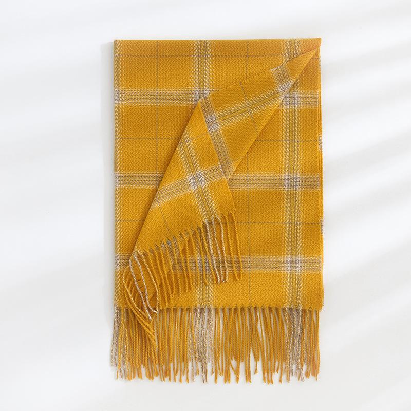 Корейская версия нового кашемирового двустороннего клетчатого шарфа, женский утолщенный и удлиненный теплый шарф-шаль двойного назначения