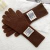 100% Wool Gloves For Women'S Winter Warmth Solid Color Versatile Touch Screen Five Finger Split Finger Gloves