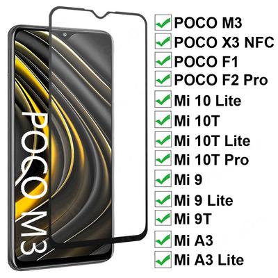 Защитное закаленное стекло для Xiaomi POCO M3 X3 NFC F1 F2 Pro Защитная пленка для экрана для Mi 9 10 Lite A3 9T 10T Pro Полная защитная пленка