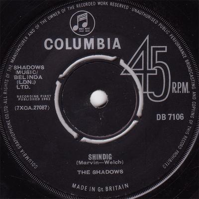 7-дюймовая пластинка SHADOWS - Shindig DB7106 Columbia 1963 UK Рок Б/У