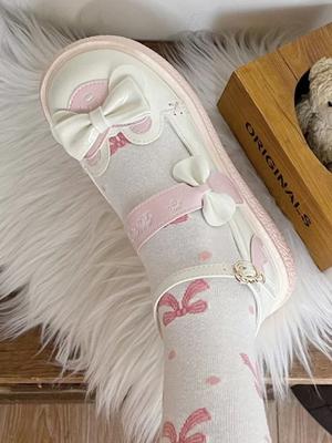 Туфли Мэри Джейн с японским бантом, женские летние милые маленькие кожаные туфли, женские милые туфли в стиле Лолиты с круглой головкой и толстой подошвой