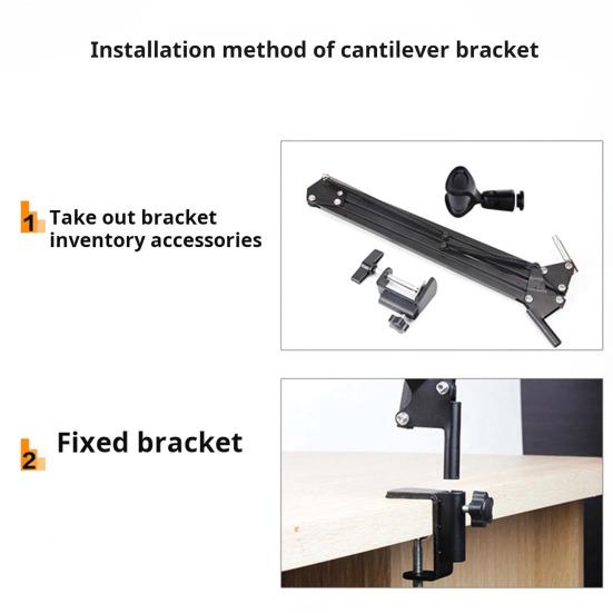 Складная подставка для микрофона, зажим с универсальным гибким адаптером, вращение на 360 градусов, двойные опорные пружины