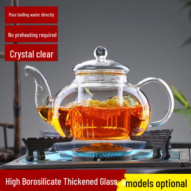 Thickened Glass High Borosilicate Flower Teapot with Filter for Kung Fu Tea