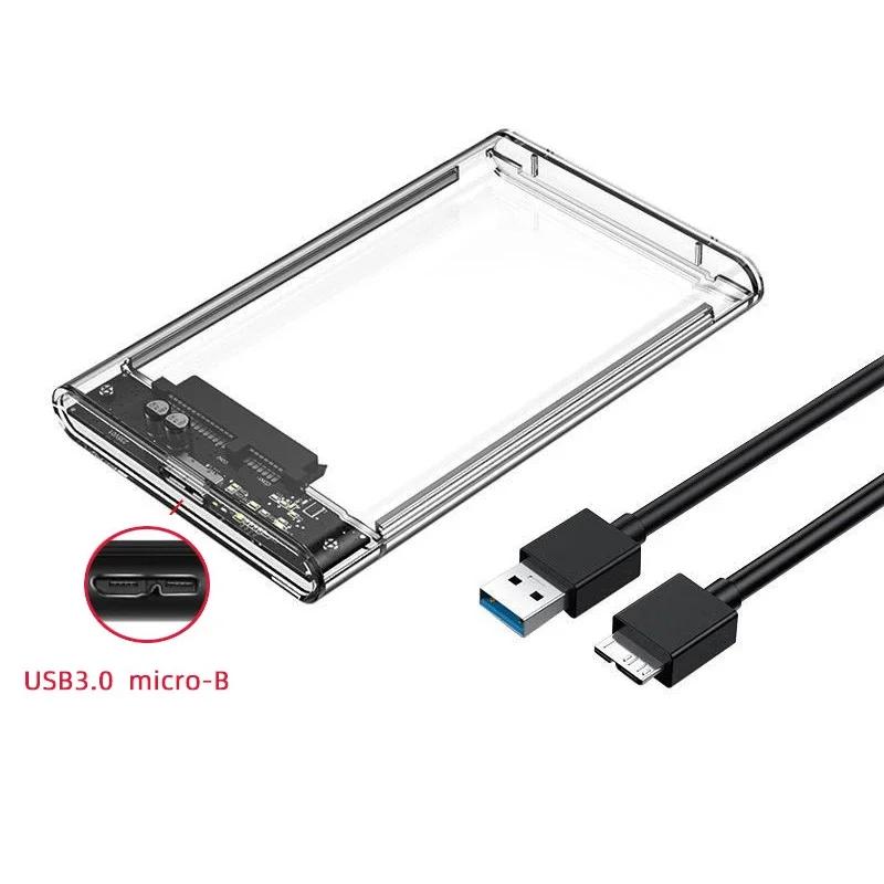Xiaomi USB 3.0/Type C Корпус для HDD 2,5 дюйма SATA SSD Внешний корпус для жесткого диска со скоростью передачи 5 Гбит/с Прозрачный бокс для жесткого диска Без инструментов