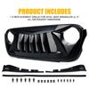 Матовая черная решетка радиатора с сеткой для Jeep Wrangler JL JT 2018 2019 2020 2021 пикап 4x4 внедорожная решетка Voor