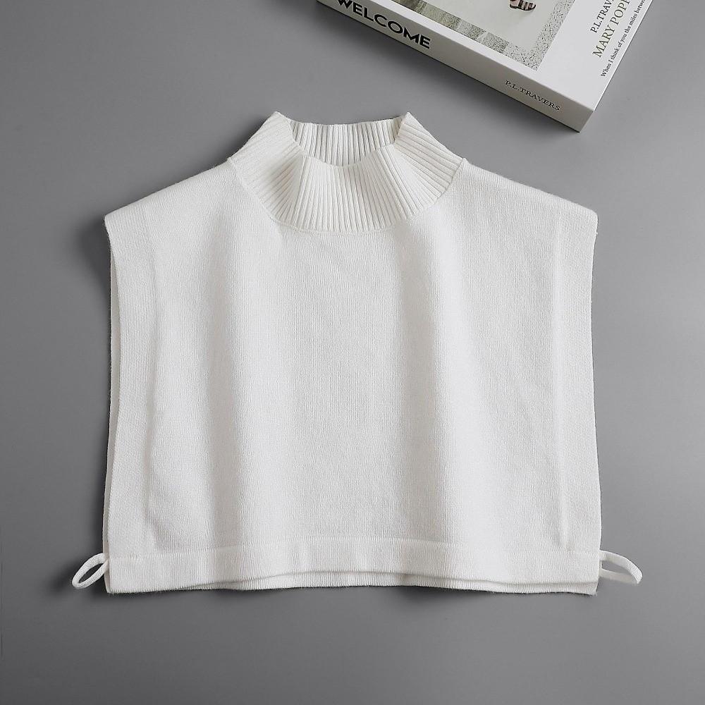Adjustable Winter Sweater False Collar Solid Color Blouse Top Winter Season Clothing Accessories